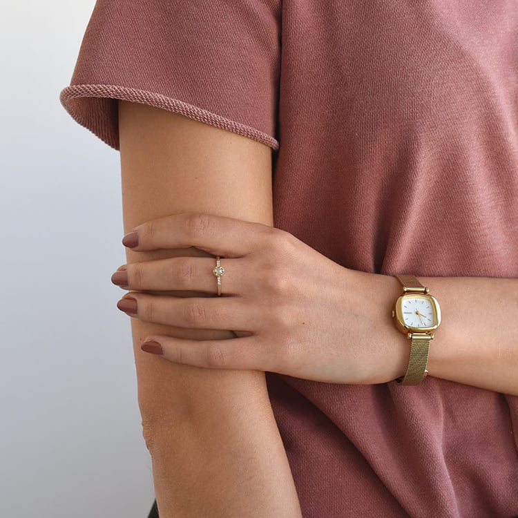 Goldring mit Salt and Pepper Diamant Granella 67457