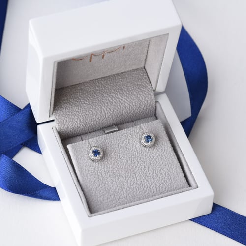 Ohrringe mit Saphiren und Diamanten Idelle