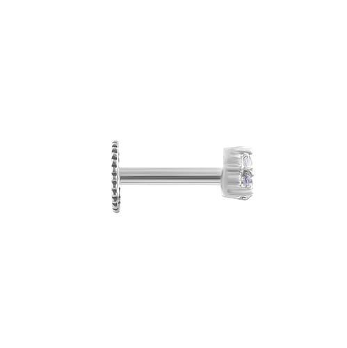 Goldener Piercing Ohrstecker mit weißen Topasen Masha
