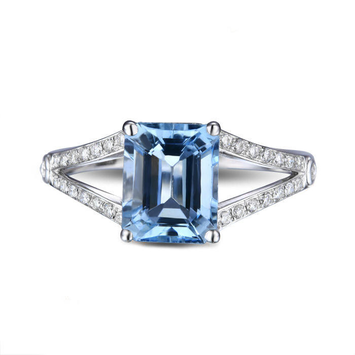 Diamantring mit Aquamarin 2454