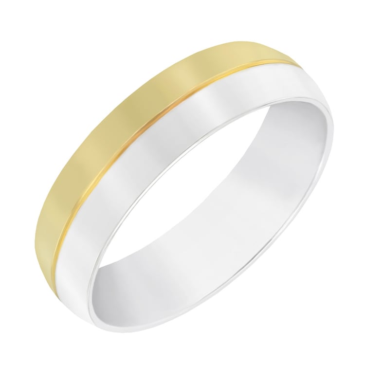 Halbrunde Eheringe aus kombiniertem Gold Amann 60640