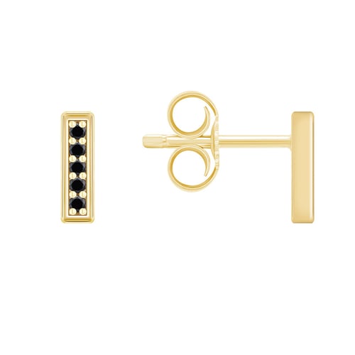 Minimalistische Ohrringe mit schwarzen Diamanten Ismail