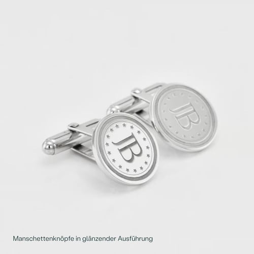 Runde Manschettenknöpfe mit Multi-Gravur aus Silber Juan