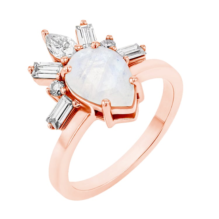 Verlobungsring mit Mondstein und Moissaniten Alwin 75133