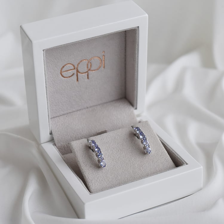 Schlichte Tansanit-Ohrringe aus Silber Felixa 92191