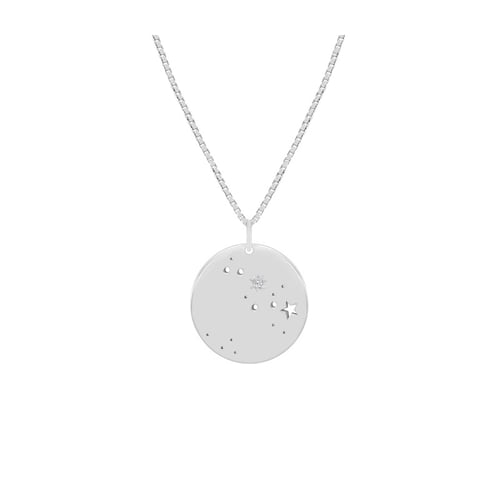 Silberner Anhänger mit Sternbild und Diamant Nyala