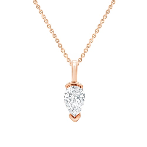 Minimalistischer Anhänger aus Gold mit einem Diamanten in Birnenform Malena
