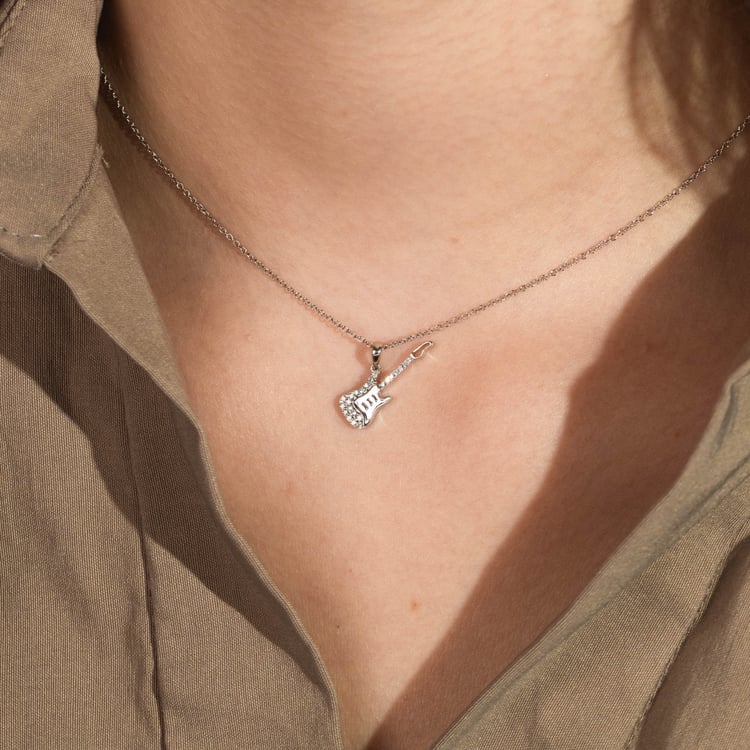 Anhänger mit Lab Grown Diamanten in Form einer Gitarre 165749
