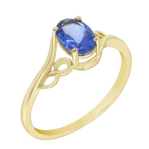 Goldring mit ovalen Tansaniten Musa