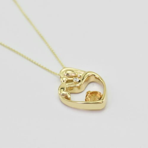 Anhänger Mutter und Kind mit Citrin und Diamant Ella