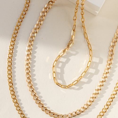 Massive Ankerkette in 50 cm aus 585er Gold