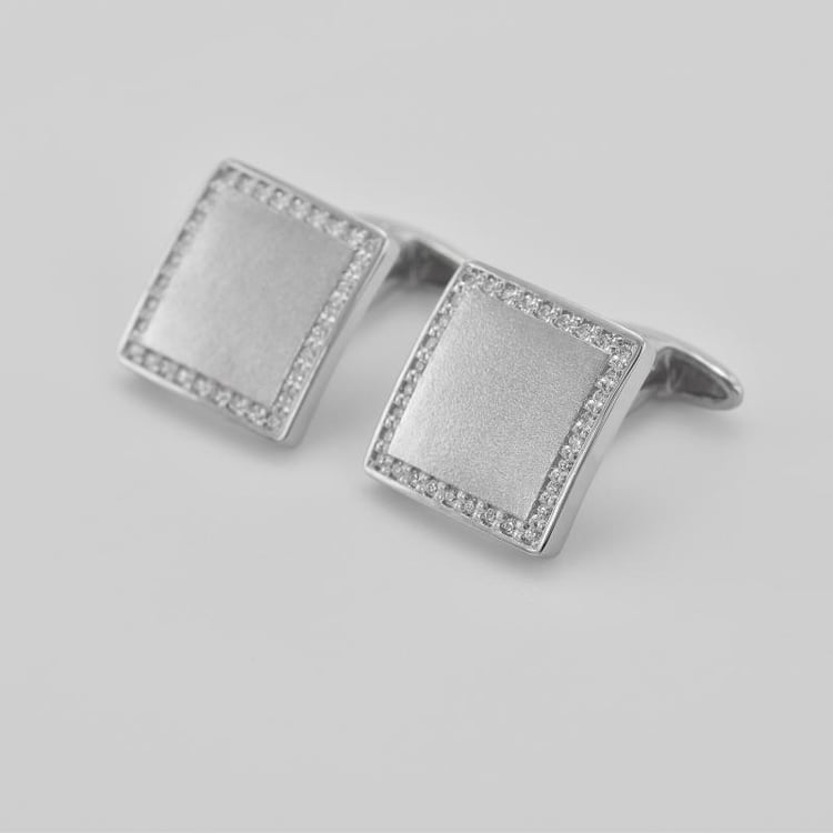 Manschettenknöpfe aus Silber mit Diamanten Urban 8610