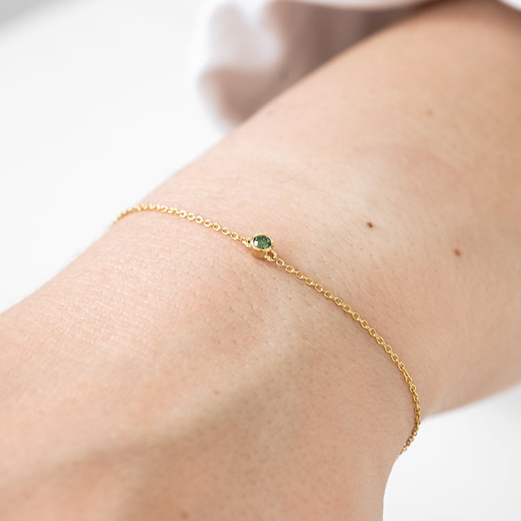 Silbernes Armband mit einem grünen Diamanten Bonato 123137