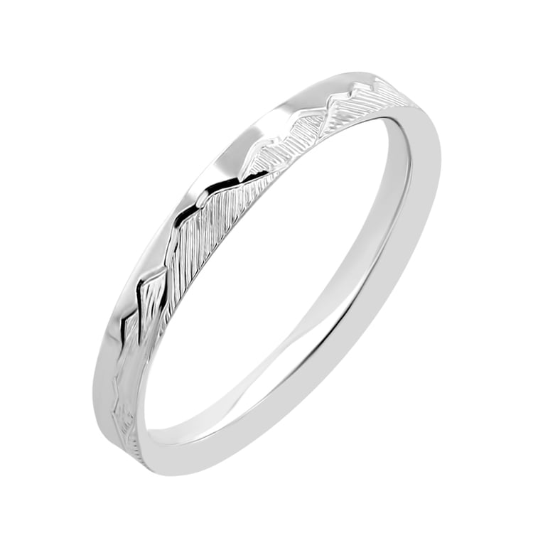 Eheringe aus Platin mit Bergpanorama von Hand graviert Safa 141646