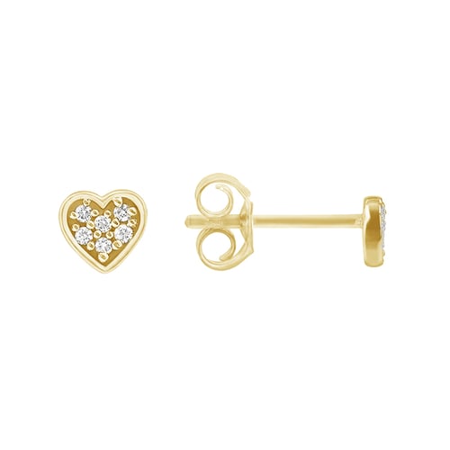 Ohrringe in Herzform mit Diamanten Janella