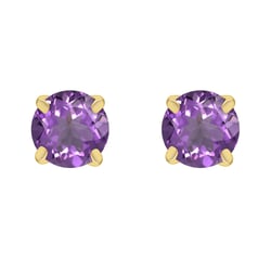 Goldene Ohrstecker mit Amethysten Abira