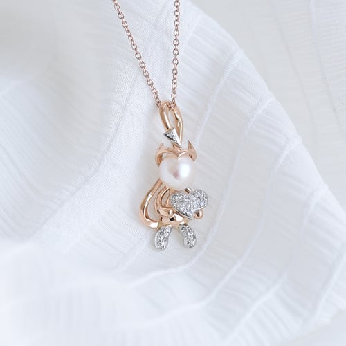 Anhänger mit Diamantteufelchen und Perle Bastien