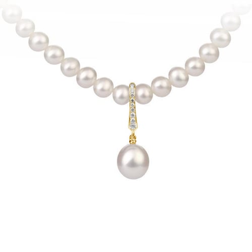 Goldene Perlenkette mit Diamanten Namrah