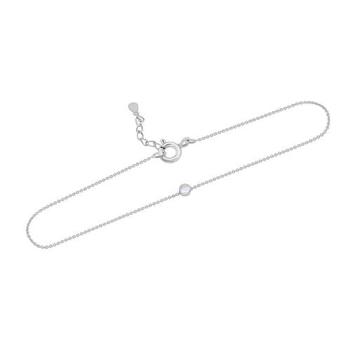 Silbernes minimalistisches Armband mit Mondstein Bonato