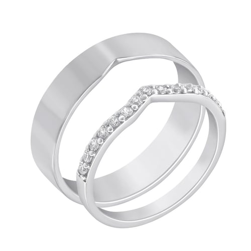 Goldene Eheringe mit Diamanten Marveille