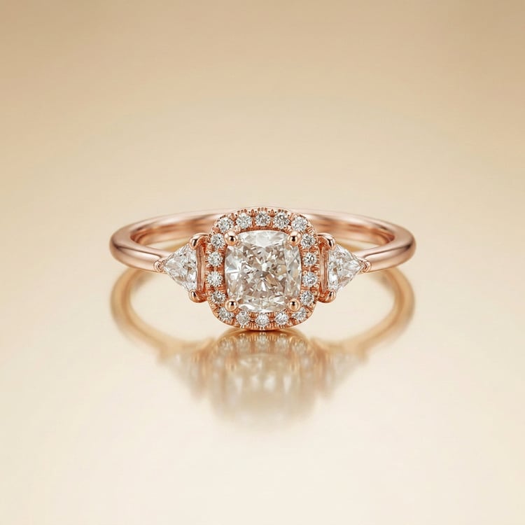 Verlobung Diamantring Halo auf dem Finger 169966