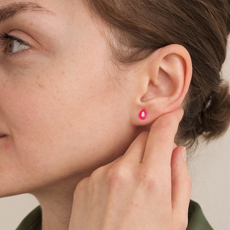 Ohrstecker aus Keramik mit Lab Grown Diamanten Melina 121883