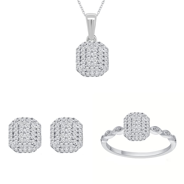 Luxuriöses goldenes Schmuckset mit Lab Grown Diamanten Libbi 95241