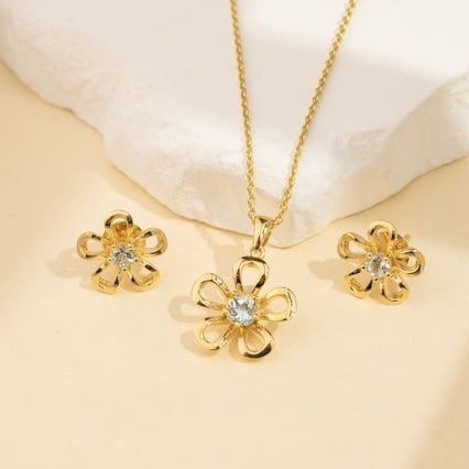 Ohrstecker in Silber mit Aquamarin Lorna