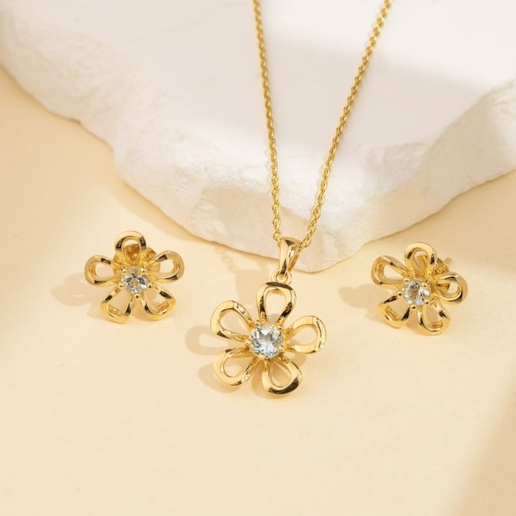 Ohrstecker in Silber mit Aquamarin 164410