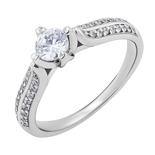 Verlobungsring mit Moissanit und Lab Grown Diamanten Katynie