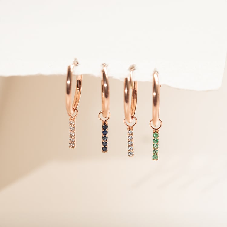 Goldene Hängeohrringe mit Smaragden Elaine 138269