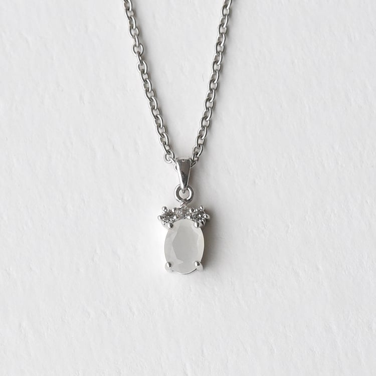 Silberner Anhänger mit einem Topas und Mondsteinen Kiri 73007