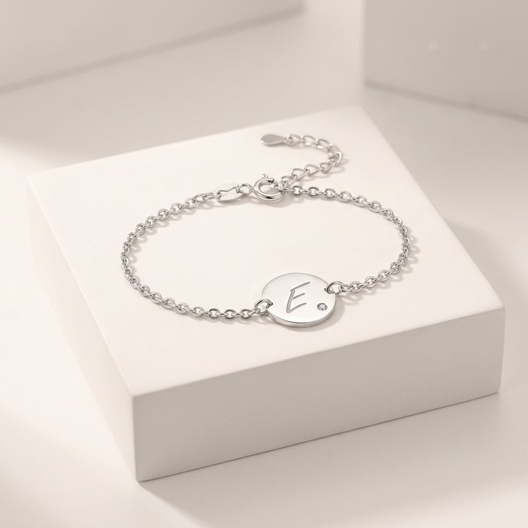 Silberarmband mit Diamant und Buchstabengravur Dian 169763