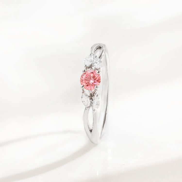 Verlobungsring mit 0.32ct rosa Diamanten und Lab Grown Diamanten in Marquise Form Ha 165056