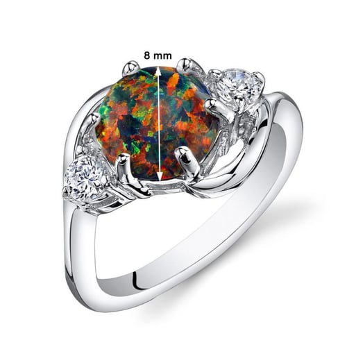 Silberring mit schwarzem Opal Jimena