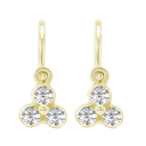 Goldene Kinderohrringe mit Lab Grown Diamanten Jasmine