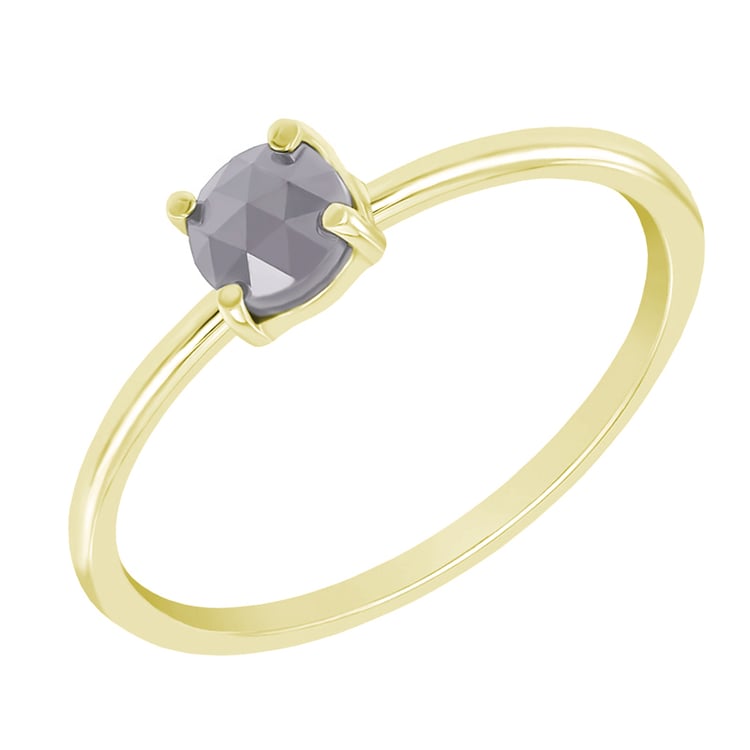 Goldring mit grauen Round-Diamanten Paolo 44268