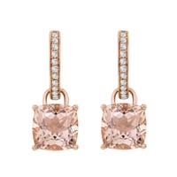 Goldohrringe 2 in 1 mit Morganit und Diamanten Reza