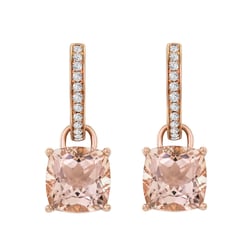 Goldohrringe 2 in 1 mit Morganit und Diamanten Reza