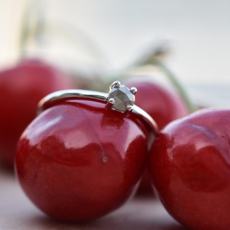 Goldring mit grauen Round-Diamanten Paolo 44264