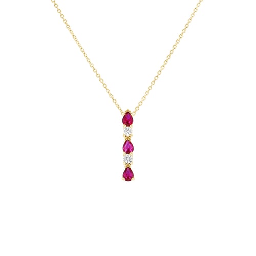 Eleganter Anhänger mit Diamanten und Rubinen Muriel