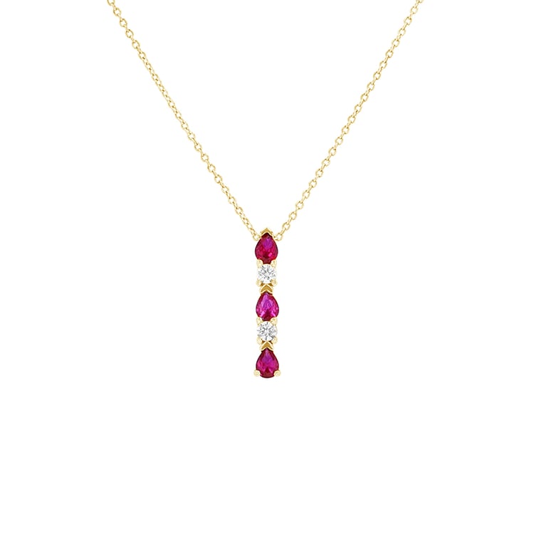 Eleganter Anhänger mit Diamanten und Rubinen Muriel 79692