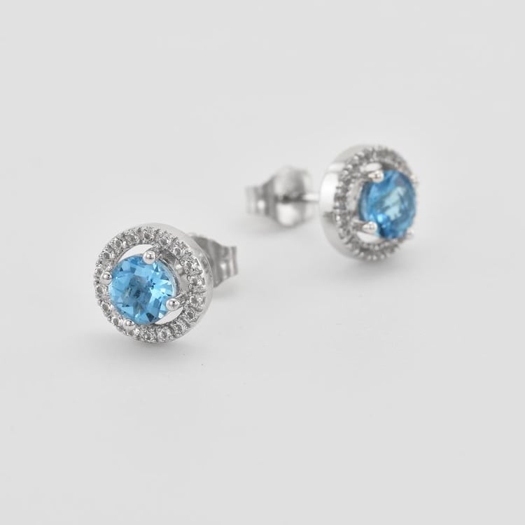 Ohrringe mit Topasen im Halo-Stil Badulf 32151