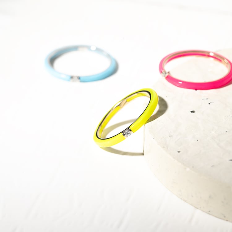 Gelber Keramikring mit Diamant Cecelia 127555