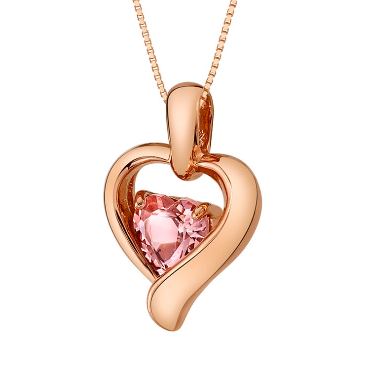 Vergoldeter Anhänger in Herzform mit simuliertem Morganit Lovelyn