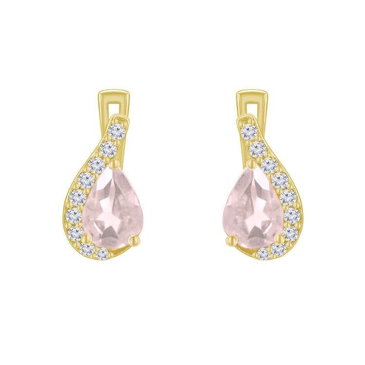 Silberne Ohrringe mit Morganiten und Zirkonia Rina 67739