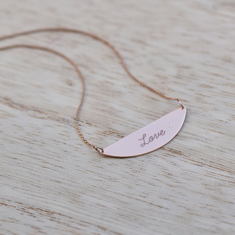 Goldener Halbmond mit Gravur Ihrer Wahl Liviane 114532