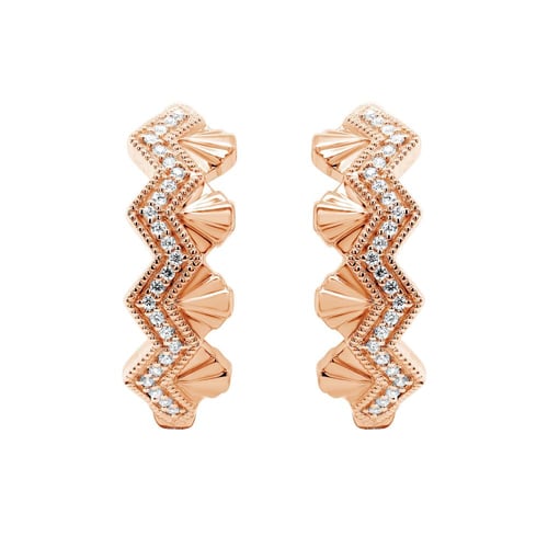 Außergewöhnliche goldene Creolen mit Diamanten Alva