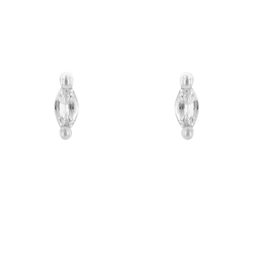 Minimalistische Ohrstecker mit weißen Saphiren Daina