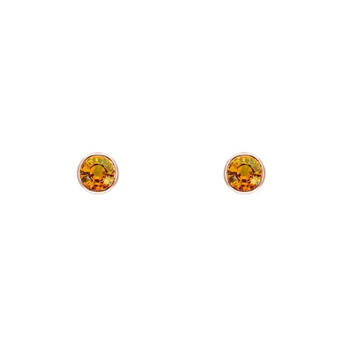 Silberne Ohrstecker mit Padparadscha Saphiren in Bezelfassung Tofine